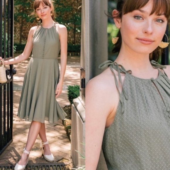 GAL MEETS GLAM Lenore Embroidered Chiffon Dress 12 - Picture 3 of 11